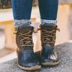 Sperry Top Sider Saltwater Olive Waterproof Duck Boots